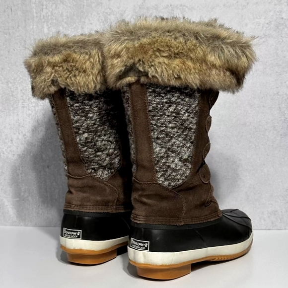 BEARPAW 🐻Womens Suede Earth Lace Up Rory Faux Fur Collar Boots Waterproof Siz10 - Picture 6 of 11